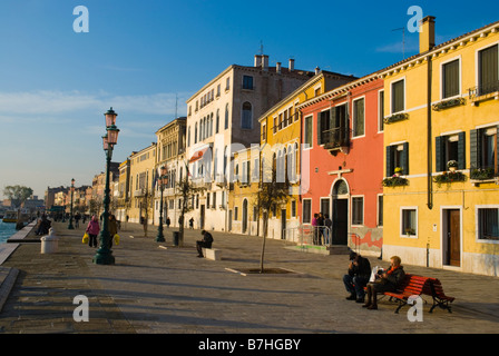 Fondamenta Zattere Allo Spirito Santo Strandpromenade in Dorsoduro Viertel von Venedig Italien Europa Stockfoto