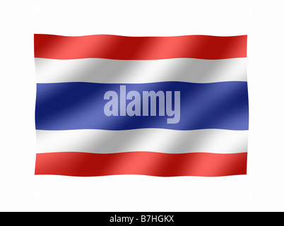 Thailand thailändische Flagge winken Stockfoto