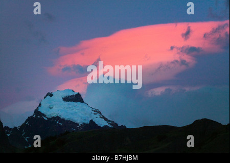Morgen Blick auf Gipfel Solo Fitz Roy Los Glaciares Patagonien Argentinien Stockfoto