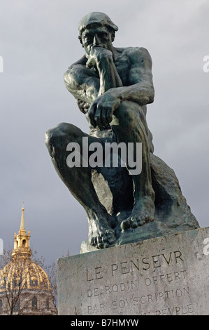 ´The Thinker´ von Rodin im Musée Rodin in Hotel Biron, Paris, Frankreich Stockfoto