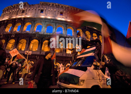 Demonstration gegen Israel Massaker der palästinensischen Bevölkerung in Gaza, Rom, Italien, 17.01.2009 Stockfoto