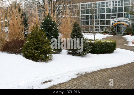 Eintritt in die Franklin Park Conservatory in der Winterzeit Stockfoto