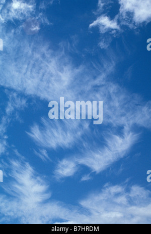 Wispy Cirrus Cloud gegen blauen Himmel Stockfoto