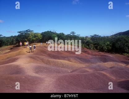 Die farbige Erde von Chamerel bekannt als "Sieben Erde" im Bezirk von Mauritius Black River Stockfoto