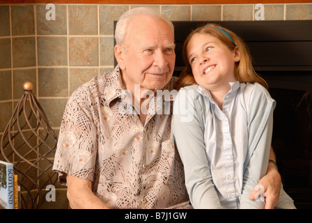 Großvater und Enkelin, Regina, Saskatchewan Stockfoto