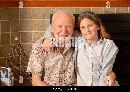 Großvater, Enkelin, Regina, Saskatchewan Stockfoto