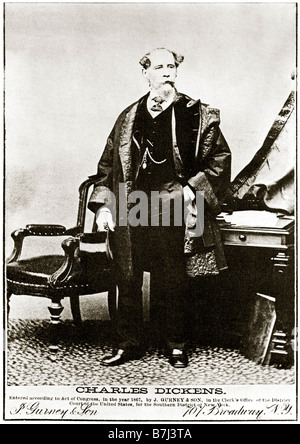 Charles Dickens in New York 1867 fotografische Porträt des Autors von Gurney auf seiner Lesereise durch die USA Stockfoto