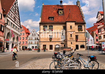 Historisches Rathaus und Zentrum von Weißenburg in Bayern, Deutschland Stockfoto