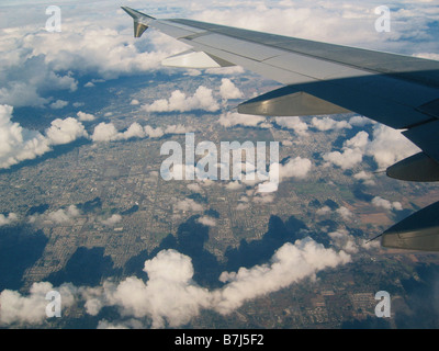 Bild von Vancouver im Winter vom Flugzeug Stockfoto