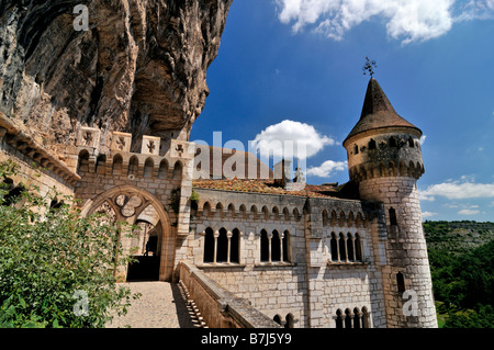 Blick auf das Heiligtum von Rocamadour in Frankreich Stockfoto