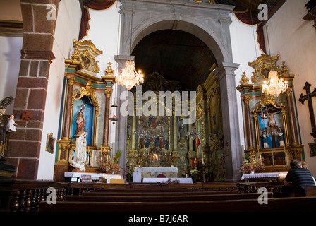 dh Kirche von Nossa Senhora MONTE MADEIRA Kirche von Our Lady Innenraum Altar tun römisch-katholischen Kirchen Stockfoto