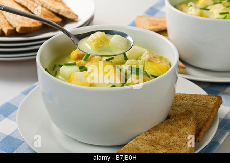 Cullen Skink Fischsuppe Scotland UK Stockfoto