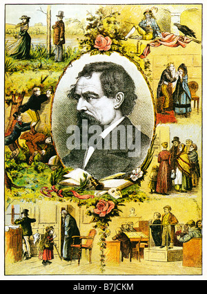 Charles Dickens-David Copperfield Titelblatt des Romans zuerst veröffentlicht 1850 aus einer kontinentalen Ausgabe von 1888 Stockfoto