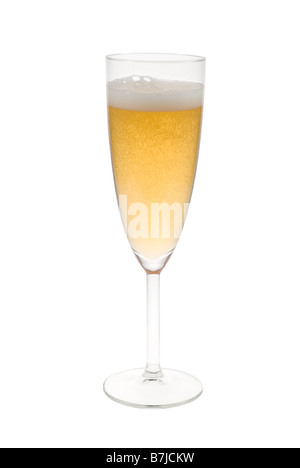 frischen Champagner isoliert auf weißem Hintergrund Stockfoto