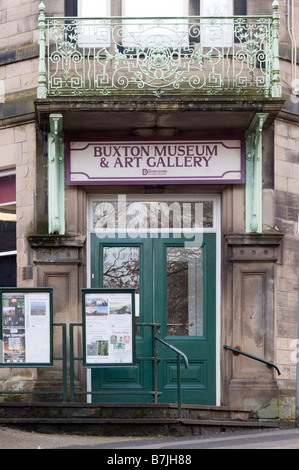 Eingang zum Buxton Museum and Art Gallery, Terrace Road, Buxton, Derbyshire Stockfoto