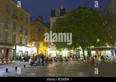 Restaurant-Terrasse Platz St Pierre Bordeaux Frankreich Stockfoto