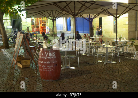 Restaurant-Terrasse Platz St Pierre Bordeaux Frankreich Stockfoto