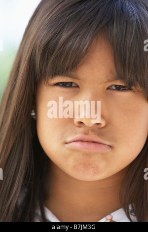 Porträt eines Mädchens schmollend Stockfoto