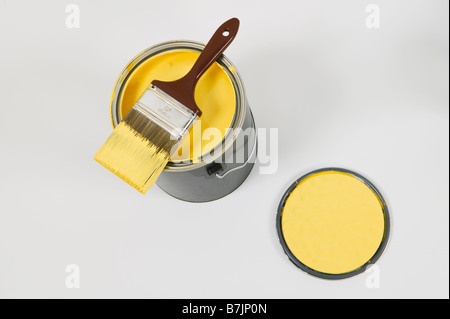 Offenen malen können, Deckel, Farbe Swatch und Pinsel, Kanada, British Columbia Stockfoto