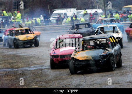 Banger Racing Event auf Standlake Arena 2009 Stockfoto
