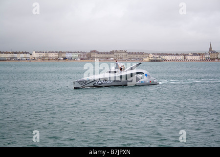 Earthrace eco Boot von Weymouth in Dorset, Großbritannien. Nur verfügbar auf Alamy Stockfoto