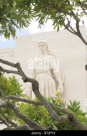 "Kolumbien-Lady" Statue "Punchbowl Memorial National Cemetery of the Pacific" Stockfoto