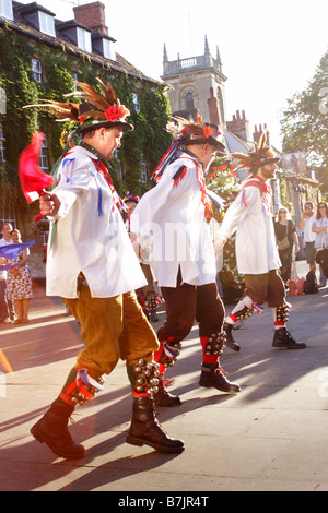 Morris Dancers in Woodstock, Oxfordshire für Bürgermeister Mock Feier 2008 Stockfoto