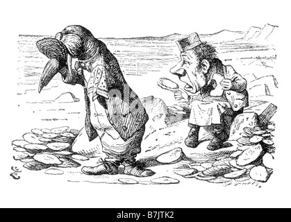 Das Walross und der Zimmermann Alice durch den Spiegel-Illustration von Sir John Tenniel 1820 bis 1914 Stockfoto