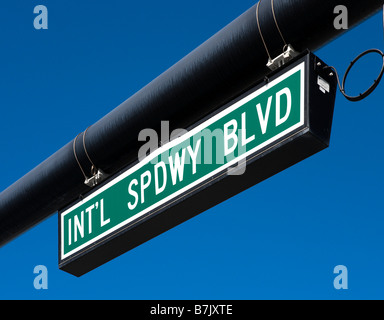 Melden Sie für internationale Speedway Boulevard, Daytona Beach, Volusia County, Florida, USA Stockfoto