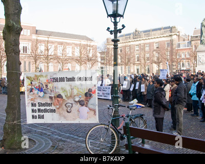 Protestdemonstration gegen die Regierung von Sri Lanka Krieg mit Tamilen, den Haag, Niederlande Stockfoto