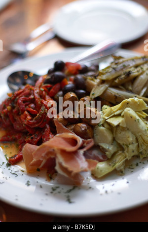 Antipasti-Platte Stockfoto