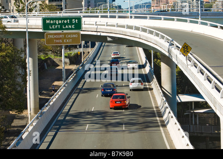 Pazifische Autobahn am Brisbane River, Brisbane, Queensland, Australien Stockfoto