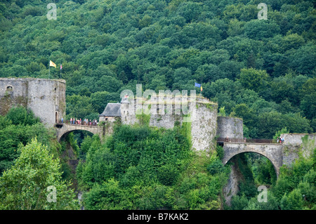 Burg Bouillon in Luxemburg Provinz Wallonien Belgien Europa Stockfoto