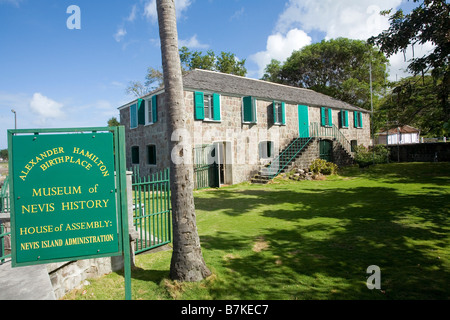Das Museum Alexander Hamilton in Nevis Geschichte in Charlestown. Stockfoto