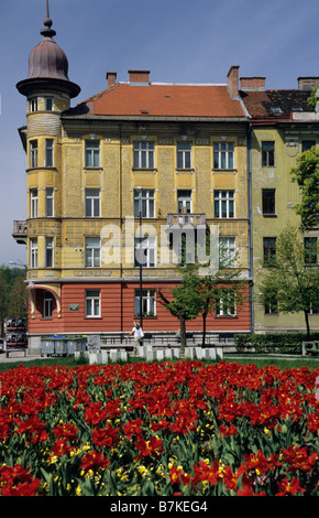 Jugendstil-Viertel von Ljubljana, Slowenien Stockfoto
