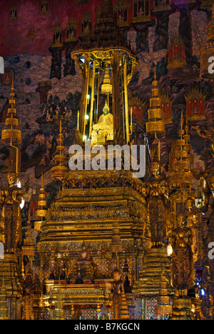 Der Smaragd-Buddha im Ubosot Tempel - Wat Phra Kaew und dem Grand Palace in Bangkok Zentralthailand Stockfoto