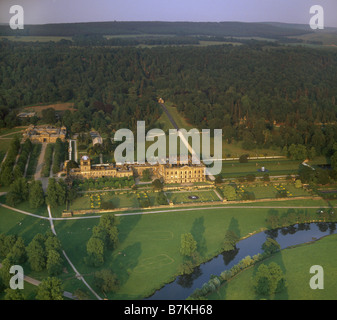 Chatsworth House Luftbild Derbyshire Stockfoto