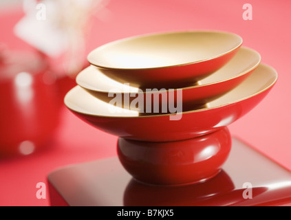 Sake-set Stockfoto