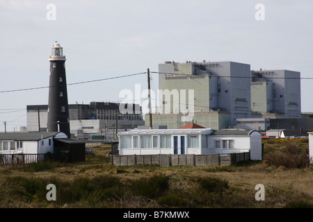 Leuchtturm Dungeness und Kernkraftwerk Stockfoto