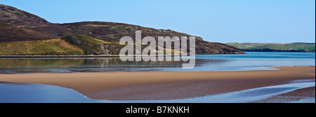 Sand Wattenmeer bei Ebbe in den Kyle of Durness, Sutherland, Schottland Stockfoto