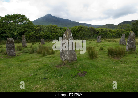 Lochbuie Steinkreis auf der Isle of Mull, Schottland Stockfoto