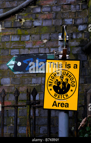 Nachbarschaft Uhr Zeichen, Bucks, UK Stockfoto