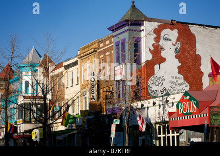 Damen-Orgel Wandbild Eighteenth Street Adams Morgan Nachbarschaft Washington D.C. Stockfoto