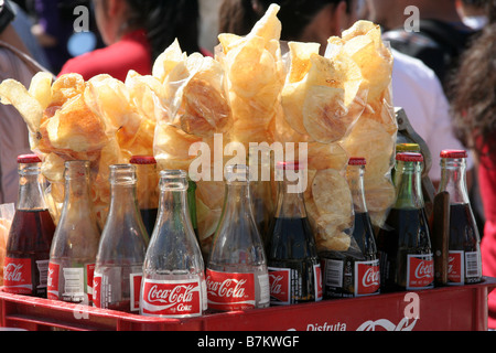 Kartoffeln und Coca-Cola Stockfoto