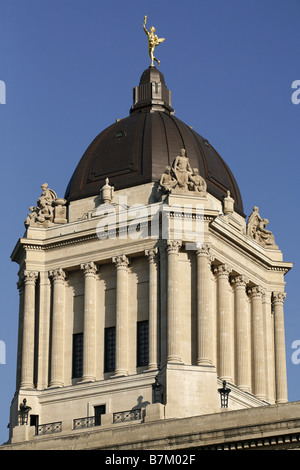 Die Kuppel der Manitoba Legislative Building, Winnipeg, Manitoba, Kanada Stockfoto