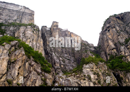 Der Preikestolen (Preikestolen) im Lysefjord, in der Nähe von Stavanger, Norwegen Stockfoto