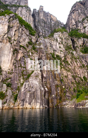 Der Preikestolen (Preikestolen) im Lysefjord, in der Nähe von Stavanger, Norwegen Stockfoto