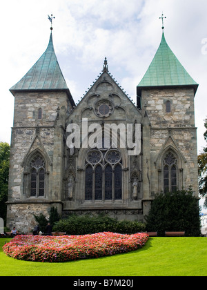 Stavanger Domkirke, St. Svithun Kathedrale (c. 1150), ist die älteste Kathedrale in Norwegen. Stockfoto