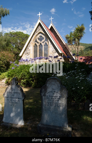 Governors Bay, St Cuthberts Kirche Lyttelton Harbour, Banks Peninsula, Canterbury, Neuseeland Stockfoto