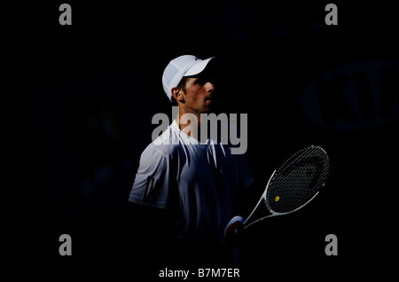 Adidas Tennisspieler Novak Djokovic Serbien während der Australian Open Grand Slam 2009 in Melbourne Stockfoto